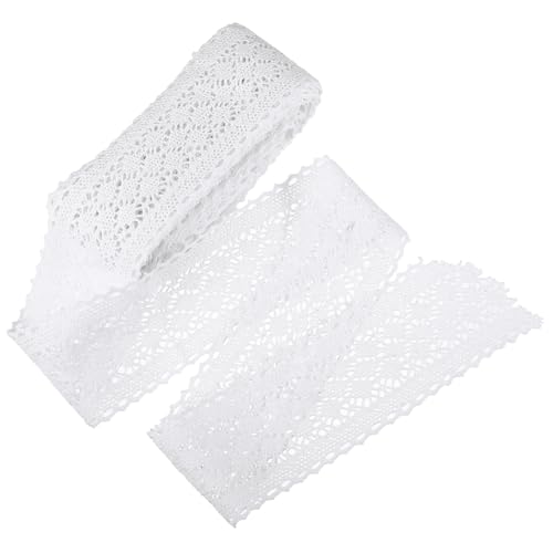 CLISPEED Baumwoll Spitzenband Weiß Breit Meterware Vielseitiges Spitzenband zum Nähen DIY Basteln Kleidung Hochzeitsdeko Scrapbooking Handgefertigte Stoffverzierung von CLISPEED