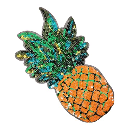 CLISPEED Bestickter Pailletten Aufnäher Ananas Kompakter Verschleißfester Patch zum Aufnähen für Jacken Kleidung Rucksäcke Modisches DIY Accessoire Langlebig und Dekorativ von CLISPEED