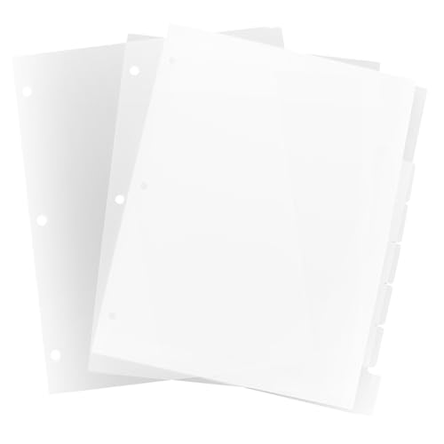 CLISPEED Binder teiler aus Transparentem Mattiertem Wiederverwendbare Lose Blatteinlagen Klare Trennblätter für Büro Schule und Organizer Praktische Nachfüllsets für Schnellhefter von CLISPEED