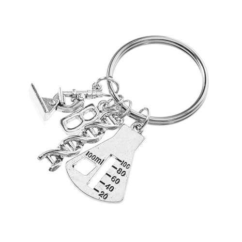 CLISPEED Biologie-schlüsselanhänger Wissenschaftlicher Schmuck Für Frauen Wissenschaftler Schlüsselanhänger Legierung Silver von CLISPEED