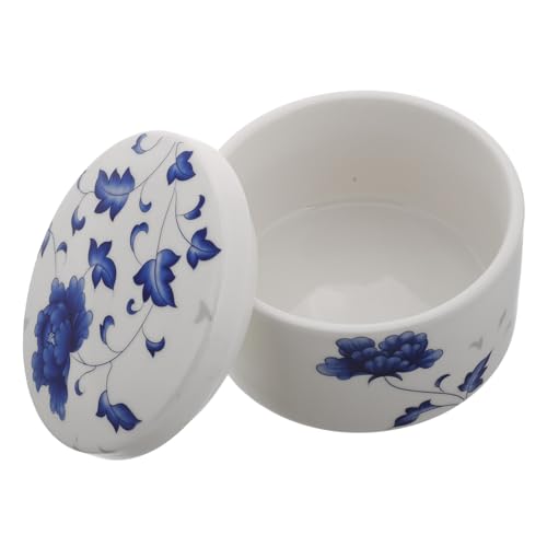 CLISPEED Blau weißes Keramik Ink Dish mit Deckel Multifunktionaler Chinesischer Kalligrafie Tintenbehälter mit Antitrocken design Vielseitig für Pinsel Zeichentusche und Malutensilien von CLISPEED