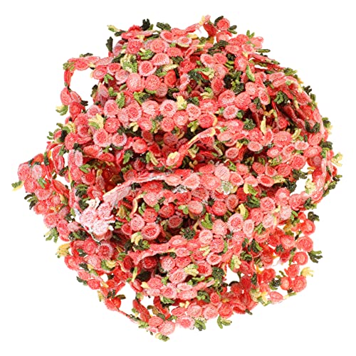 CLISPEED Blumen Stickerei Spitze Dekorationsband für DIY Kleidung und Accessoires Yards Blutrot für Hochzeitskleider und Bastelprojekte von CLISPEED