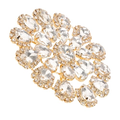 CLISPEED Blumen Strass Applikationen zum Aufnähen Funkelnde Schmucksteine mit Metallbasis Vielseitige Verzierungen für Taschen Brautkleider Schuhe DIY Modeaccessoires Elegante Zierknöpfe von CLISPEED