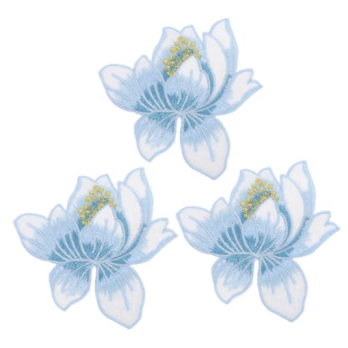 CLISPEED Blumenaufnäher Teilig Lotusblume Gestickte Patches zum Aufnähen DIY Kleidung Reparatur Applikationen für Jeans Rucksäcke und Pullover Hautfreundlich und Langlebig von CLISPEED