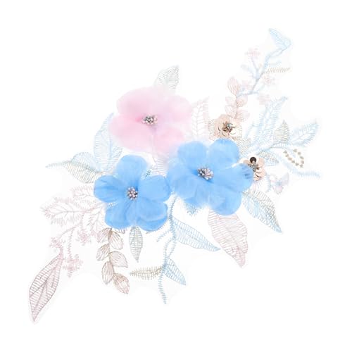 CLISPEED Blumenstickerei Applikation Großer DIY Bekleidungs Patch für Kleider Taschen und Hochzeitsaccessoires Langlebig und Farbecht für Kreative Projekte von CLISPEED