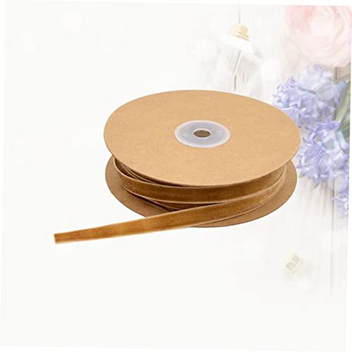CLISPEED Breites Flocking Band für DIY Dekoration Stoffband für Geschenkverpackungen Zubehör für Haarschmuck und Bastelarbeiten Kaffee Farbe für Hochzeiten und Feste von CLISPEED