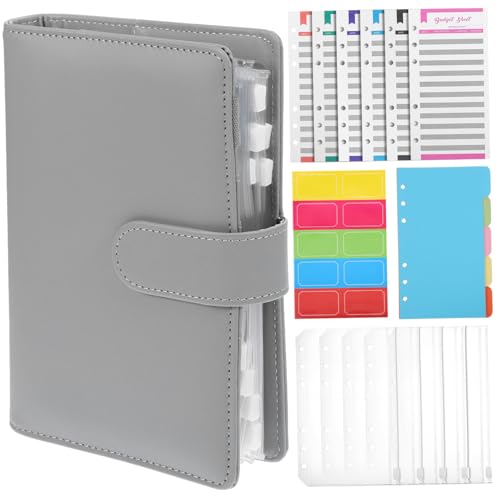 CLISPEED Budget Binder Sparbuch aus Grauem PU Leder Kompakter Budget Planner mit Geldfach für Effektive Finanzplanung und Geld Sparen Robuster Planer für Alltag CLISPEED Budget Binder Sparbuch aus Grauem PU Leder Kompakter Budget Planner mit Geldfach für Effektive Finanzplanung und Geld Sparen Robuster Planer für Alltag von CLISPEED