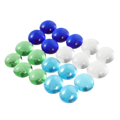 CLISPEED Bunte Flache Glasperlen für Aquarium Landschaftsdekoration Vase Füllstoff DIY Handwerk Langlebige Transparente Schmucksteine in Grün von CLISPEED