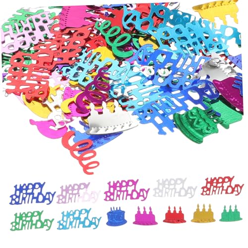 CLISPEED Bunte Geburtstagsdeko Streudeko mit Glitzer Sequins Geburtstags Tischstreu für Erwachsene Partyfreundliche Dekoration für Einladungen Geschenktüten Scrapbook und Tischgestaltung von CLISPEED