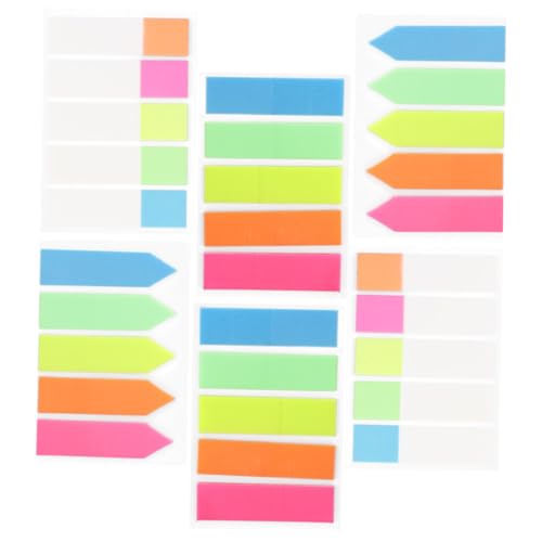 CLISPEED Bunte Transparente Pet Haftnotizen Lesezeichen mit Pfeilen und Halbfarbmarkierungen Wiederverwendbare Lesestreifen für Schüler und Lehrer Farbige Lesetracker für Visuelle von CLISPEED