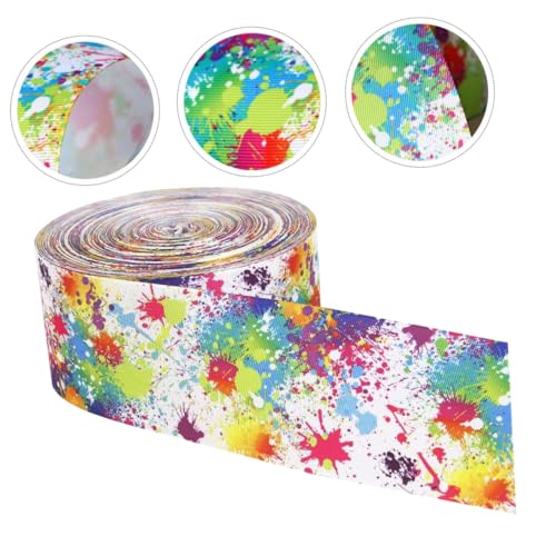 CLISPEED Buntes Bedrucktes Jacquard webband Breit DIY Schleifenband Verpackung Geschenkband für Bastelprojekte Partydekoration und Haaraccessoires von CLISPEED