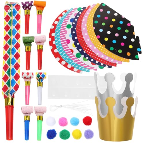 CLISPEED Buntes Party Deko mit Farbigen Kegelhüten Papierkronen und Partybläsern Langlebige Geburtstags Partyhüte aus Hochwertigem Papier für Vielfältige Feierlichkeiten und Geschenkideen CLISPEED Buntes Party Deko mit Farbigen Kegelhüten Papierkronen und Partybläsern Langlebige Geburtstags Partyhüte aus Hochwertigem Papier für Vielfältige Feierlichkeiten und Geschenkideen von CLISPEED
