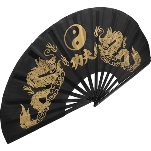 CLISPEED Chinesischer Tai Chi Fächer Handfächer Vintage Tanzrequisit Eleganter Faltbarer Kung Fu Performance Fan für Bühne und Party CLISPEED Chinesischer Tai Chi Fächer Handfächer Vintage Tanzrequisit Eleganter Faltbarer Kung Fu Performance Fan für Bühne und Party von CLISPEED