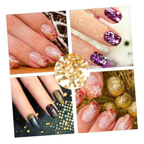 CLISPEED Crushed Glass Chips Nageldekoration Gold Silber Unregelmäßige Glassplitter DIY Nailart Glitter Schmuck Epoxidharz Füllmaterial Vielseitig Verwendbar von CLISPEED