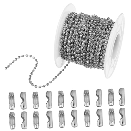 CLISPEED DIY Kugelkette Kupfer Eisen Schmuckverlängerungskette mit Verbindern Robustes Zubehör für Armbänder Halsketten Handwerk und Schmuckherstellung von CLISPEED