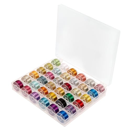 CLISPEED DIY Metallic Stickgarn Gold Silber Fäden für Handarbeiten Sticken Basteln Kreuzstich Zubehör Robust und Farbenfroh für Stickmaschine und Armbänder von CLISPEED
