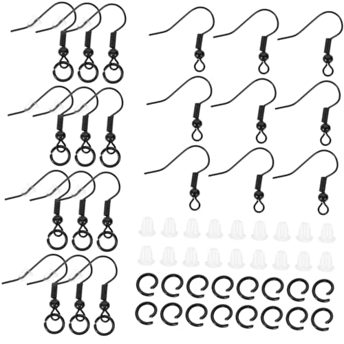 CLISPEED DIY Ohrhaken Schwarz mit Perle und Ohrring Bastelzubehör für Schmuckherstellung Sicher und Vielseitig für Ohrschmuck Selbermachen CLISPEED DIY Ohrhaken Schwarz mit Perle und Ohrring Bastelzubehör für Schmuckherstellung Sicher und Vielseitig für Ohrschmuck Selbermachen von CLISPEED