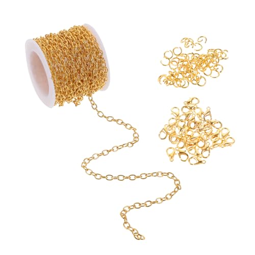 CLISPEED DIY Schmuck Kette Metallkette mit Karabiner und Zubehör für Armbänder und Mehr Hochwertige Schmuckherstellung Materialien Gold Einfach zu Verarbeiten CLISPEED DIY Schmuck Kette Metallkette mit Karabiner und Zubehör für Armbänder und Mehr Hochwertige Schmuckherstellung Materialien Gold Einfach zu Verarbeiten von CLISPEED