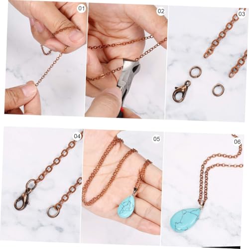 CLISPEED DIY Schmuck Ketten Antik Kupfer Eisen Kette mit Robusten Karabinerverschlüssen und Öffnungsringen für Damen Schmuckherstellung und DIY Anhänger Zubehör von CLISPEED