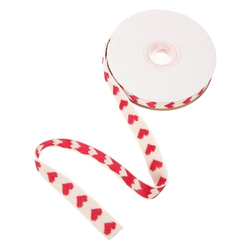 CLISPEED Dekoratives Herz Stickband Rot Bastelband für DIY Geschenkverpackung Schleifen Blumensträuße Kuchen Leicht Zuschneidbar Praktische Aufbewahrung Vielseitiges Handwerkszubehör von CLISPEED