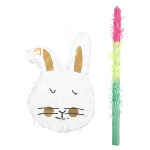 CLISPEED Easter Pinata Partydekoration Hängend Hasenform mit Stab Kindergeburtstag Zubehör für Osterfeier CLISPEED Easter Pinata Partydekoration Hängend Hasenform mit Stab Kindergeburtstag Zubehör für Osterfeier von CLISPEED
