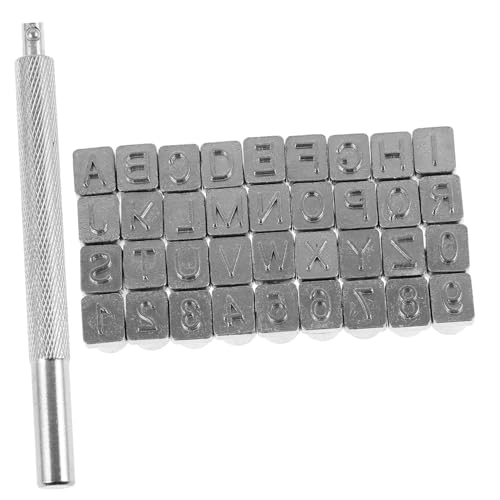 CLISPEED Edelstahl Leder Prägewerkzeug Buchstaben Zahlen Stanzset für DIY Lederkunst Langlebig Präzise für Taschen Gürtel Schlüsselanhänger und Handwerk von CLISPEED