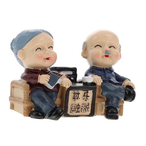 CLISPEED Elderly Couple Cake Topper Flexible Figur Deko mit Liebevollem Symbol für Geburtstag Jubiläum Eltern Stilvolle Tortendekoration von CLISPEED