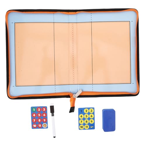 CLISPEED Faltbarem Volleyball Taktikboard PU mit Reißverschluss Magnetischen Aufklebern Marker und Radiergummi für Trainer im Volleyballunterricht von CLISPEED