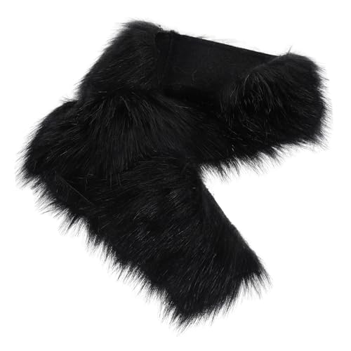 CLISPEED Faux Fur Bastelband für DIY Dekoration Schwarzes Kunstfell für Kleidung Schuhe und Accessoires für Kreative Handarbeiten und Festliche Anlässe von CLISPEED