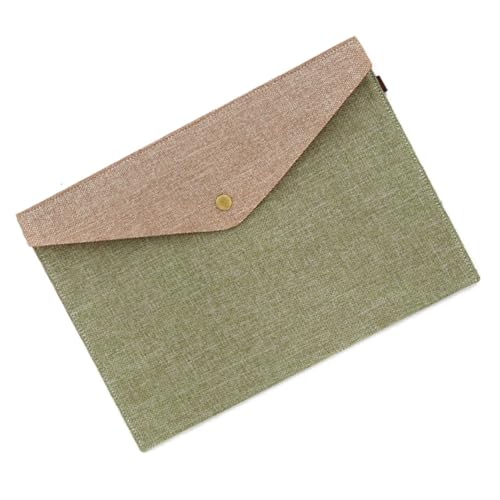 CLISPEED Felt Dokumententasche Groß Army Grün mit Druckknopf Verschluss Robuster Dokumentenhalter für Büro Schule Wasserabweisender Papier Organizer Folder Verformung und Tragbar von CLISPEED