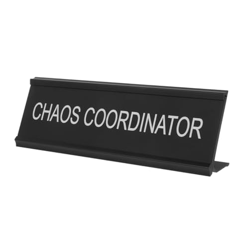 CLISPEED Förmiges Aluminiumschild für Mediator Position Leicht und Robust Schwarzes Tischschild für Home Office und Büro Dekoratives Namensschild von CLISPEED