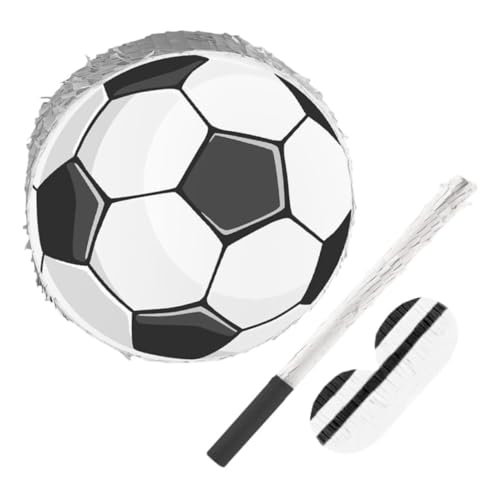 CLISPEED Fußball Pinata mit und Augenbinde Robuste Pappe und Krepppapier Kinderfreundliches Partyspiel für Geburtstagsfeiern Sport und Fußball Mottopartys Einfache Aufhängung Papierkonfetti von CLISPEED