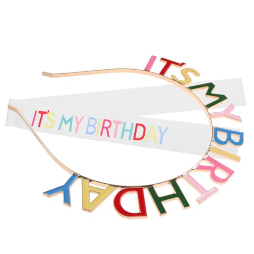 CLISPEED Geburtstagskrone und Schärpe für Damen Komfortables Stirnband mit Feiner Verarbeitung Edle Farben Party Accessoire für Geburtstagsfeiern und Festliche Anlässe CLISPEED Geburtstagskrone und Schärpe für Damen Komfortables Stirnband mit Feiner Verarbeitung Edle Farben Party Accessoire für Geburtstagsfeiern und Festliche Anlässe von CLISPEED