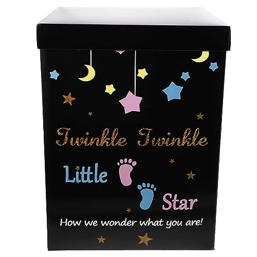 CLISPEED Gender Reveal Papierbox Schwarz Stabile Babyparty Geschenkbox für Luftballons Geburtstagsdeko und Gender Reveal Party Langlebig und Einfach zu Verwenden von CLISPEED