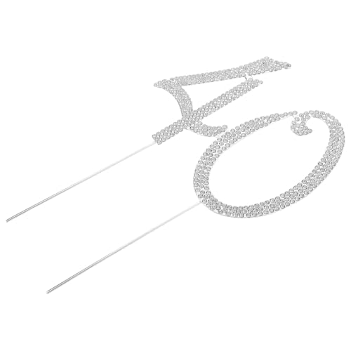CLISPEED Glitzernder Cake Topper mit Strass Silberner Jubiläums-dekor für Geburtstag Hochzeit Vielseitig Wiederverwendbarer Party Kuchenstecker Nachhaltige Feierdekoration von CLISPEED
