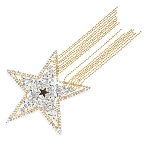 CLISPEED Glitzernder Stern Aufbügler Patch mit Strasssteinen und Perlenkette DIY Applikation für Kleidung Hüte Taschen Silber goldfarbene Dekosterne Handgefertigtes Flexibles CLISPEED Glitzernder Stern Aufbügler Patch mit Strasssteinen und Perlenkette DIY Applikation für Kleidung Hüte Taschen Silber goldfarbene Dekosterne Handgefertigtes Flexibles von CLISPEED