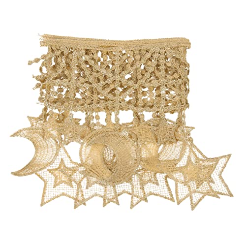 CLISPEED Goldfarbene Spitzenborte mit Stern und Mondmotiv Lang Dekorative Spitze zum Nähen DIY Spitzenband für Kleider Vorhänge und Handarbeiten CLISPEED Goldfarbene Spitzenborte mit Stern und Mondmotiv Lang Dekorative Spitze zum Nähen DIY Spitzenband für Kleider Vorhänge und Handarbeiten von CLISPEED