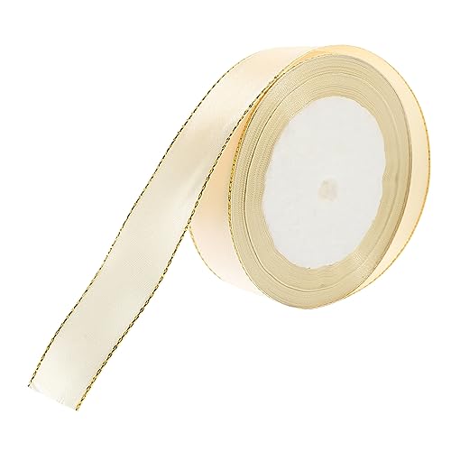 CLISPEED Goldumrandetes Geschenkband Polyester Schleifenband für Geschenkverpackung DIY Dekoration von Geschenkboxen Blumensträußen und Kuchen Einfach Zuschneidbar Cremeweiß mit Goldener CLISPEED Goldumrandetes Geschenkband Polyester Schleifenband für Geschenkverpackung DIY Dekoration von Geschenkboxen Blumensträußen und Kuchen Einfach Zuschneidbar Cremeweiß mit Goldener von CLISPEED