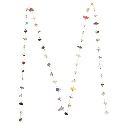 CLISPEED Gravierte Natursteinperlenkette für DIY Projekte Bunte Kristallperlen für Festliche Dekoration und Schmuckherstellung für Armbänder und von CLISPEED