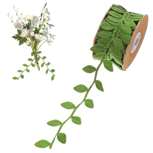 CLISPEED Grünes Blattrankenband Dekoratives Stoffband Polyester für Bastelarbeiten Hochzeit Garlande und Raumdekoration von CLISPEED