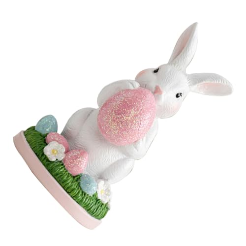CLISPEED Häschenverzierung Ostern-haustierdekoration Tischdeko Zu Ostern Osterdekorationen Für Den Tisch Ostern Herzstück Tischdekoration Kaninchen-Desktop-Ornamente Osterhandwerk Harz von CLISPEED