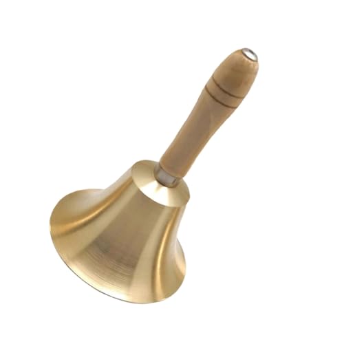 CLISPEED Handglocke mit Ergonomischem Holzgriff Leichte Kupferrassel für Party Weihnachtsdekoration Restaurantservice und Festliche Anlässe Robust und Komfortabel für Schule Zuhause von CLISPEED
