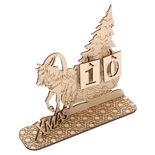 CLISPEED Holz Adventskalender Teilig Verstellbarer Xmas Countdown Kalender Handgefertigte Weihnachtsdekoration Desktop Deko für Kleine Geschenke und Festliche von CLISPEED