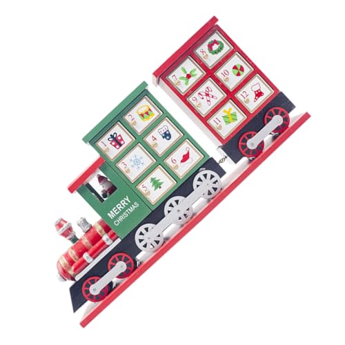 CLISPEED Holz Adventskalender Zug mit zum Befüllen Weihnachtsdekoration aus Holz Countdown Kalender für Erwachsene Handbemalt Festliche Weihnachtsdeko für Zuhause CLISPEED Holz Adventskalender Zug mit zum Befüllen Weihnachtsdekoration aus Holz Countdown Kalender für Erwachsene Handbemalt Festliche Weihnachtsdeko für Zuhause von CLISPEED