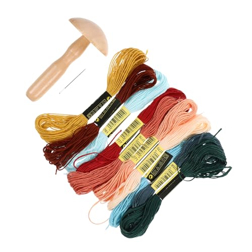 CLISPEED Holz Stopfpilz mit Nähnadel Leichtes DIY Socken Stopfwerkzeug Ergonomisch Tragbar für Heimwerker zum Stopfen von Strümpfen Ärmeln und Stoffreparaturen zu Hause und Unterwegs von CLISPEED