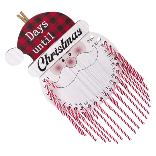 CLISPEED Holz Weihnachtsmann Türanhänger Adventskalender zum Aufhängen DIY Countdown Deko für Weihnachtsbaum und Fenster Festliche Weihnachtsdeko mit Einfacher Montage für Zuhause von CLISPEED