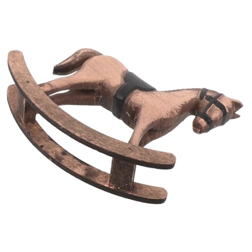 CLISPEED Holzpferd Figur Retro Rockendes Pferd Miniaturskulptur Für Wohnzimmer Bücherregal Und Schreibtisch Dekoration Niedliches Skandinavisches Design Aus Naturholz von CLISPEED