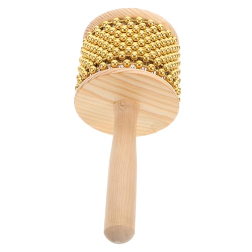 CLISPEED Kabasa Percussion Shaker Holzgriff mit Metallperlen Robustes Kleines Percussioninstrument für Anfänger Kreatives Musikinstrument für Band und Bühnenperformance Langlebig und von CLISPEED