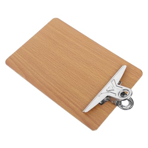CLISPEED Klemmbrett aus Starkem Holz mit Doppelseitiger Schutzfolie Rundem Kantendesign und Rostfreiem Clip für Büro und Schule Robustes Schreibbrett für Dokumentenorganisation von CLISPEED