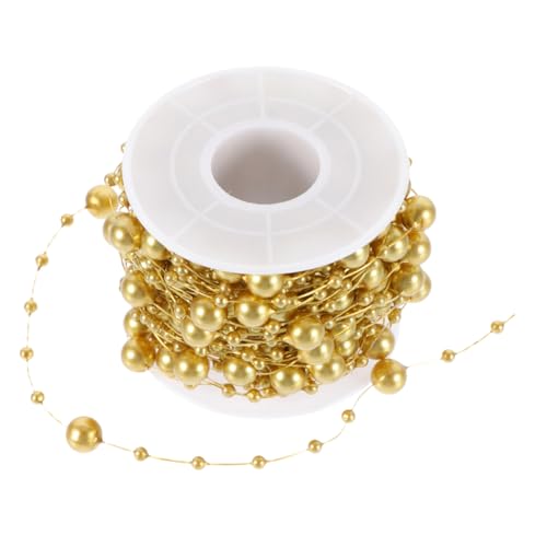 CLISPEED Künstliche Perlenkette Goldfarben Glatte Langlebige Perlen für DIY Schmuck Partydekoration Bastelmaterial Flexible Perlenschnur für Festliche Anlässe und Geschenkverzierung CLISPEED Künstliche Perlenkette Goldfarben Glatte Langlebige Perlen für DIY Schmuck Partydekoration Bastelmaterial Flexible Perlenschnur für Festliche Anlässe und Geschenkverzierung von CLISPEED